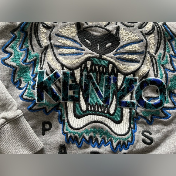 Kenzo Paris Grey Tiger Sweatshirt Medium - Picture 4 of 12
